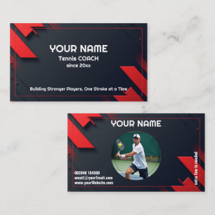 Carte De Visite 🎾Texte personnalisé, Entraîneur de tennis Stroke