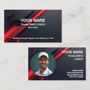 Carte De Visite 🎾Texte personnalisé, Entraîneur personnalisé