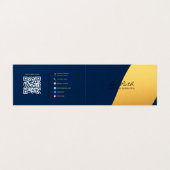 Carte De Visite Texte personnalisé et code QR | Contact complet |  (Extérieur déplié)