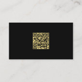 Carte De Visite Texte personnalisé Modèle moderne QR Code noir et (Dos)