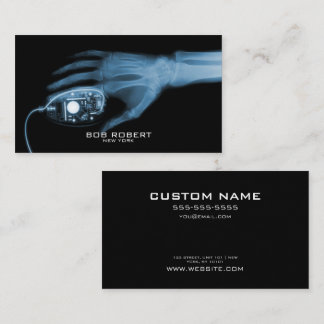 Carte De Visite TEXTE PERSONNALISÉ - Squelette X-Ray Main et souri