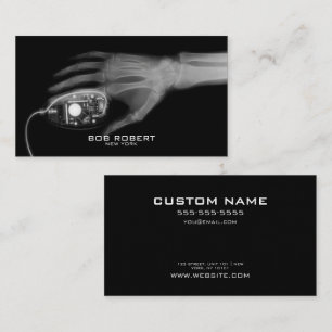 Carte De Visite TEXTE PERSONNALISÉ - Squelette X-Ray Main et souri