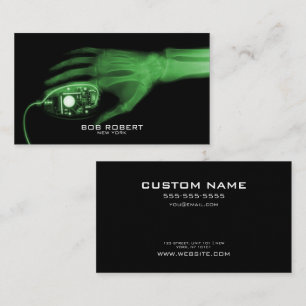 Carte De Visite TEXTE PERSONNALISÉ - Squelette X-Ray Main et souri