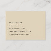 Carte De Visite Texte pointu de couleur beige noir (Dos)