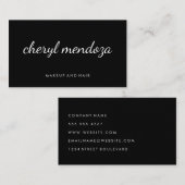 Carte De Visite Texte pointu noir (Devant / Derrière)