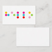 Carte De Visite Texte sans visibilité braille de lettres (Devant / Derrière)