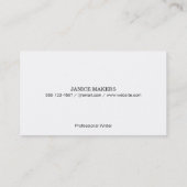 Carte De Visite Texte simple (Dos)