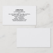 Carte De Visite Texte simple 03 - Blanc (Devant / Derrière)