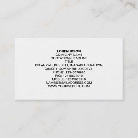 Carte De Visite Texte simple 03 - Blanc (Devant)
