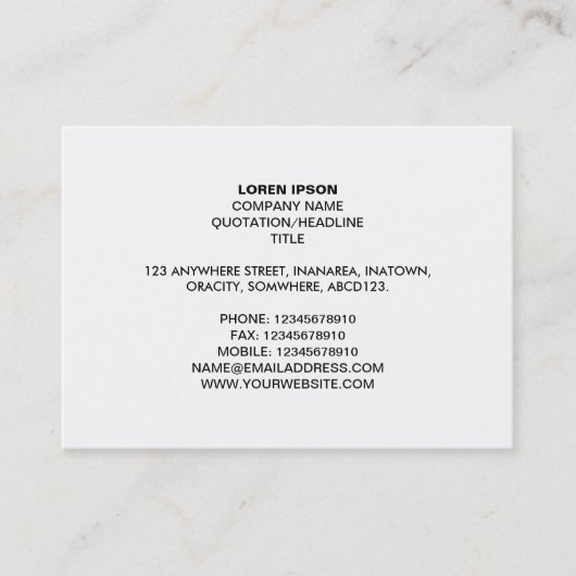 Carte De Visite Texte simple 05 - Blanc (Devant)