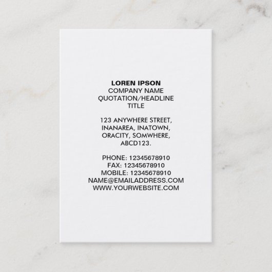 Carte De Visite Texte simple 07 - Blanc (Devant)