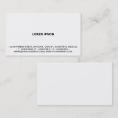 Carte De Visite Texte simple 08 - Blanc (Devant / Derrière)