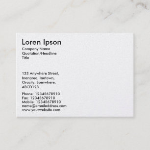 Carte De Visite Texte simple - Blanc (Carte Or)