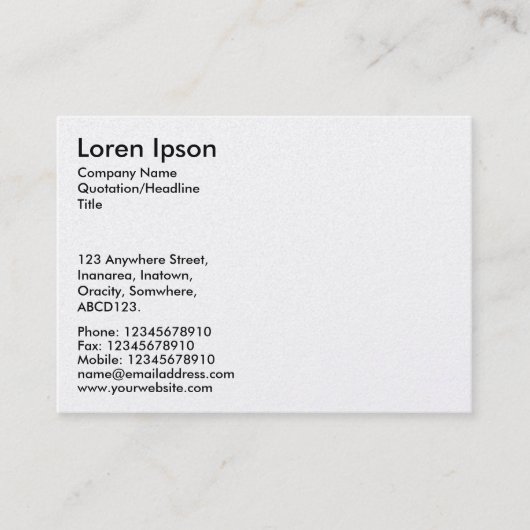 Carte De Visite Texte simple - Blanc (Carte Or) (Devant)
