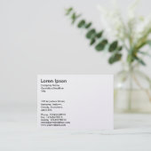 Carte De Visite Texte simple - Blanc (Carte Or) (Debout devant)