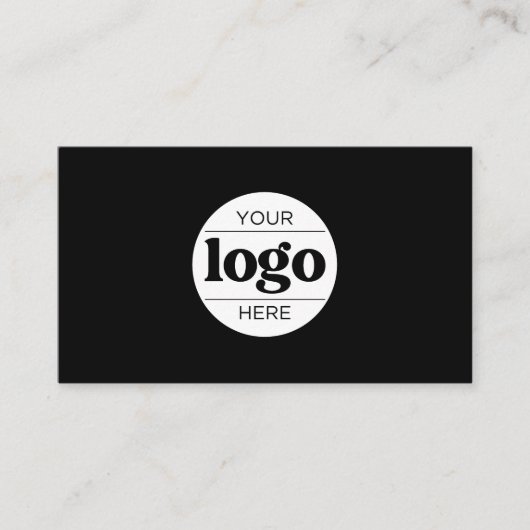 Carte De Visite Texte simple du logo et code QR noir (Devant)