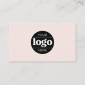 Carte De Visite Texte simple du logo et code QR rose (Devant)
