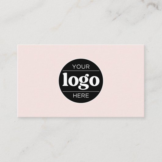 Carte De Visite Texte simple du logo et code QR rose (Devant)