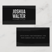 Carte De Visite Texte simple en gras noir brossé (Devant / Derrière)