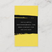 Carte De Visite Texte simple en gras noir jaune brossé (Dos)