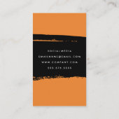 Carte De Visite Texte simple en gras noir orange brossé (Dos)