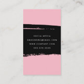 Carte De Visite Texte simple en gras rose noir brossé (Dos)