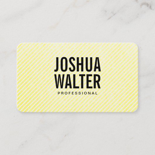 Carte De Visite Texte simple en gras Texture jaune (Devant)