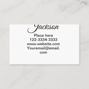 Carte De Visite Texte simple minimal ajoutez votre nom lieu ville