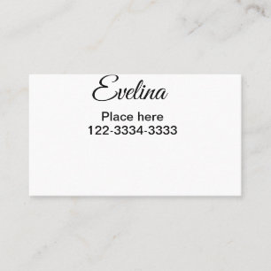Carte De Visite Texte simple minimal ajoutez votre nom lieu ville