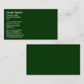 Carte De Visite Texte simple - Vert foncé (Devant / Derrière)