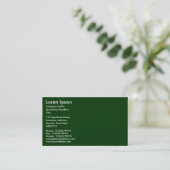 Carte De Visite Texte simple - Vert foncé (Debout devant)