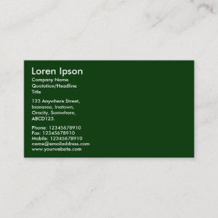 Carte De Visite Texte simple - Vert foncé