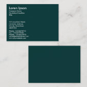 Carte De Visite Texte simple - Vert foncé 003333 (Devant / Derrière)