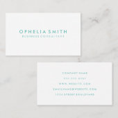 Carte De Visite Texte vert bleu minimaliste (Devant / Derrière)