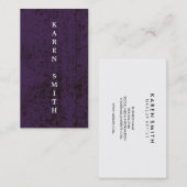 Carte De Visite Texte vertical Style moderne violet Grunge (Devant / Derrière)