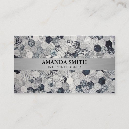 Carte De Visite Textile de ruche | Abstrait moderne (Devant)
