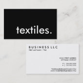 Carte De Visite textiles. (Devant / Derrière)