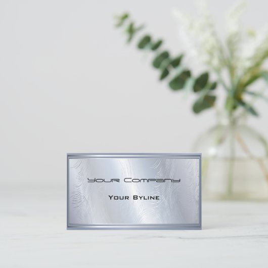 Carte de visite texturé Abstrait Argent clair (Debout devant)