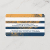 Carte De Visite Texture Abstrait Bleu Jaune | Rayures Blanches (Dos)