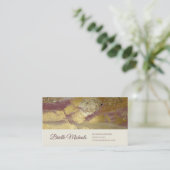 Carte De Visite Texture Abstrait Mauve Or (Debout devant)
