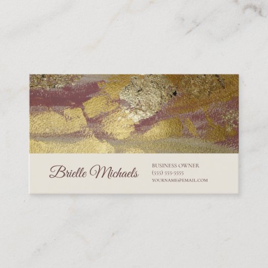 Carte De Visite Texture Abstrait Mauve Or (Devant)