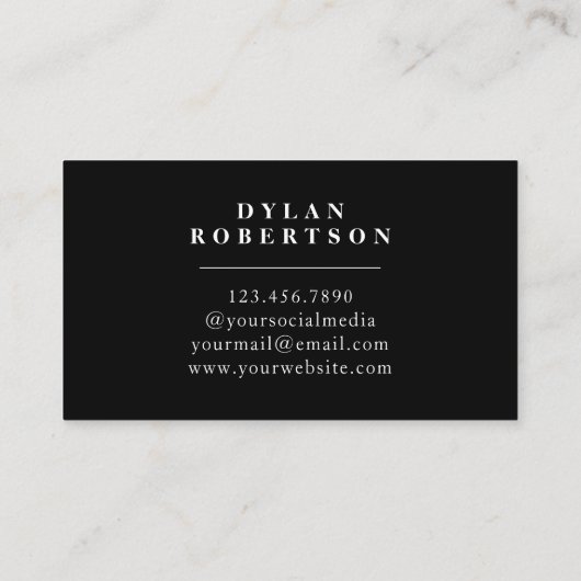 Carte De Visite Texture Abstraite foncée | Moderne (Dos)
