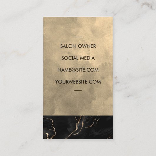 Carte De Visite Texture aquarelle | Encre noire | Ciseaux (Dos)