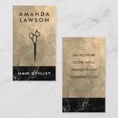 Carte De Visite Texture aquarelle | Encre noire | Ciseaux (Devant / Derrière)