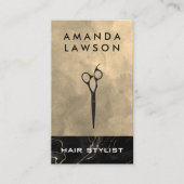 Carte De Visite Texture aquarelle | Encre noire | Ciseaux (Devant)