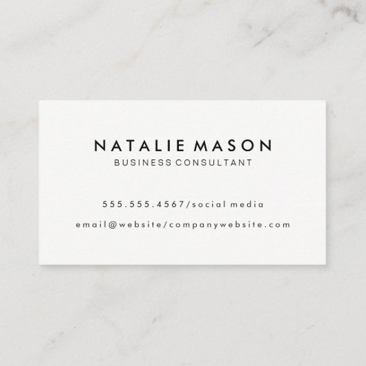 Carte De Visite Texture Aquarelle Monogramme (Dos)