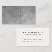 Carte De Visite Texture Aquarelle Monogramme (Devant / Derrière)