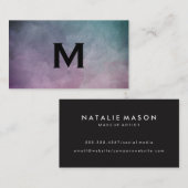 Carte De Visite Texture Aquarelle Monogramme (Devant / Derrière)