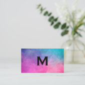 Carte De Visite Texture Aquarelle Monogramme (Debout devant)