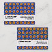 Carte De Visite Texture Band - Fleurs Orange (Devant / Derrière)